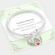 Teacher Angel Wings Apple Charm Stretch Bracelet