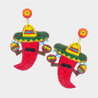 Mexican Fiesta Chili Pepper Mariachi Bead Earrings