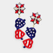 American USA Flag Sunglasses Beaded Earrings