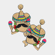 Mexican Mariachi Man Party Fiesta Beaded Earrings