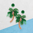Seed Beaded Tropical Palm Tree Resort Earrings
