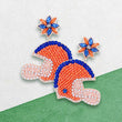 Auburn AU Football Team Colors Beaded Crystal Helmet Earrings
