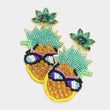 Seed Bead Crystal Too Cool Pineapple Earrings
