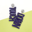 Blue Silver Football Team Colors TOUCH DOWN Beaded Earrings
