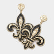 New Orleans Saints Football Glitter Fleur De Lis Earrings