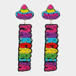 MARGARITA Word Cocktail Seed Beaded Party Earrings