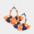 Orange & Blue Tassel Charm Gameday Earrings