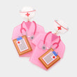 Nurse Uniform Scrubs Hat Acrylic Earrings