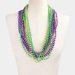 Mardi Gras 12PC Beaded Long Necklace SET