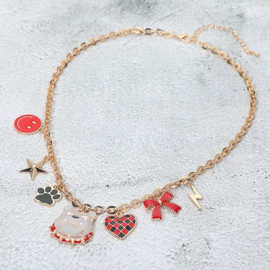 Georgia Bulldogs Football Charm Necklace