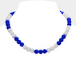 Sparkle Beaded Blue Silver Shamballa Necklace