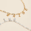 18K Gold Dipped Rhinestone BRIDE Paperclip Chain Necklace