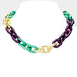 Mardi Gras Chain Link Acrylic Necklace