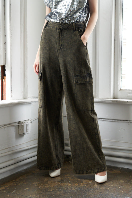 CAN'T BLAME ME CARGO DENIM PANTS