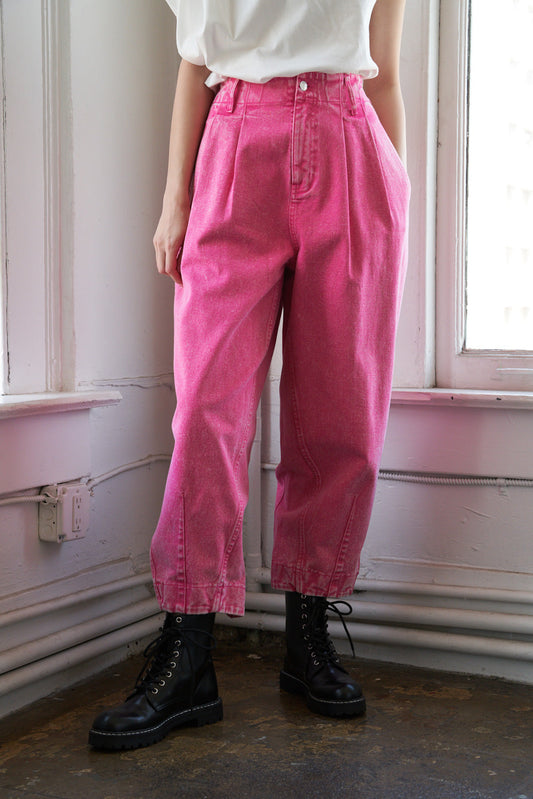 SOCIAL HOUR PINK DENIM TWILL PANTS