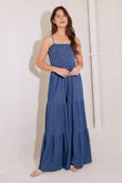 FEELING FREE INDIGO DENIM JUMPSUIT