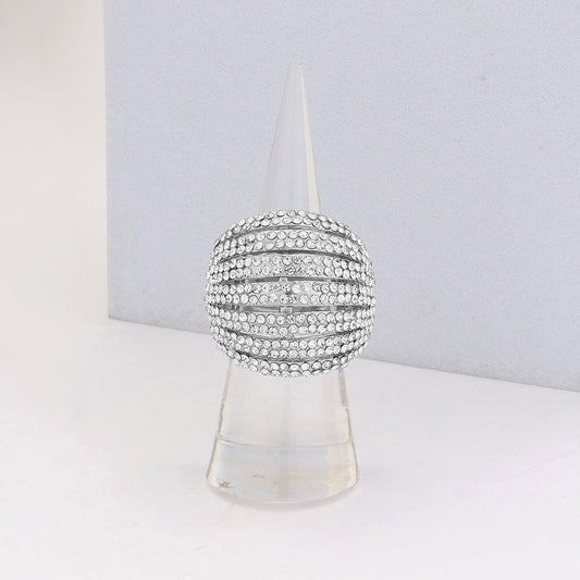 7 Rows of Sparkle Clear Crystal Ring