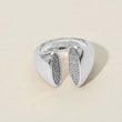 Sideways Silver Crystal Statement Ring