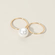 14K Gold Dipped Pearl Two Finger Ring