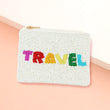 TRAVEL Message Seed Beaded Mini Pouch Bag