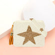 Seed Beaded Gold Star Crossbody Tassel Box Bag