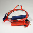 Blue Orange Football Shaped Clear Crossbody Bag