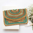 Beaded Natural Stone Turquoise Crossbody Clutch Handbag