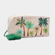 Palm Tree Resort Embroidered Rhinestone Storage Pouch Bag