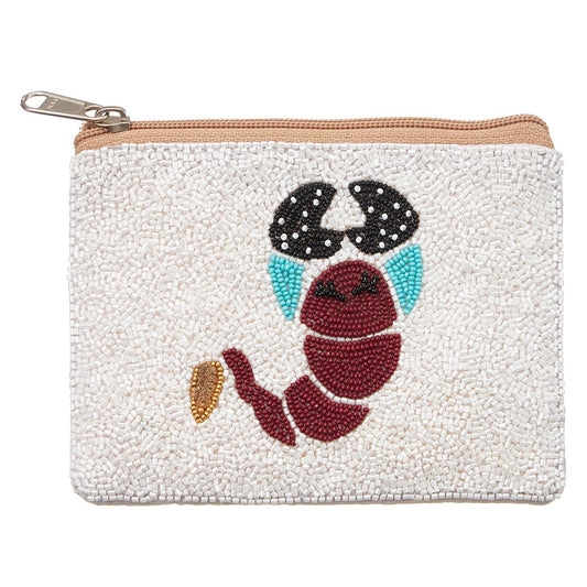Crawfish Seed Beaded Mini Pouch Storage Bag