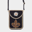 Beaded Fleur de Lis Crossbody Bag