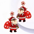 Santa's Here Beaded Christmas Holiday Earrings