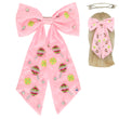 Pickleball Embroidered Bow Barrette Hair Clip