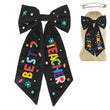 BEST TEACHER Beaded Crystal Bow Shaped Hair Barrette