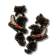 Halloween Ruby Gem Witch Spider Theme Beaded Earrings