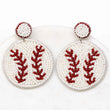 Baseball Sports Theme Beaded Ball Earrings