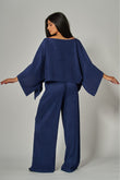 LEISURELY LUXE PANTS SET IN NAVY