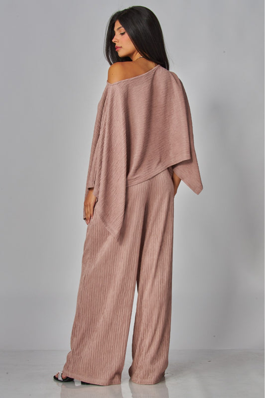 LEISURELY LUXE PANTS SET IN MOCHA