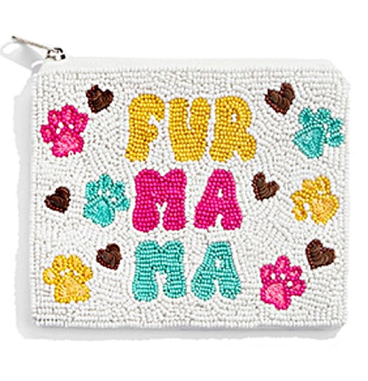 FUR MAMA Beaded Coin Storage Pouch