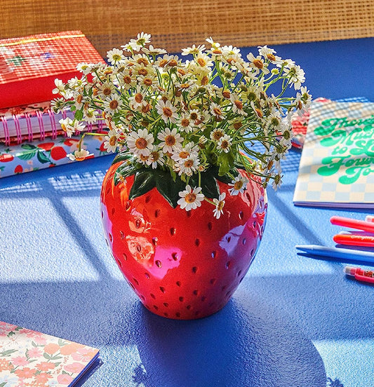 Ceramic Strawberry Fruit Shaped Vase