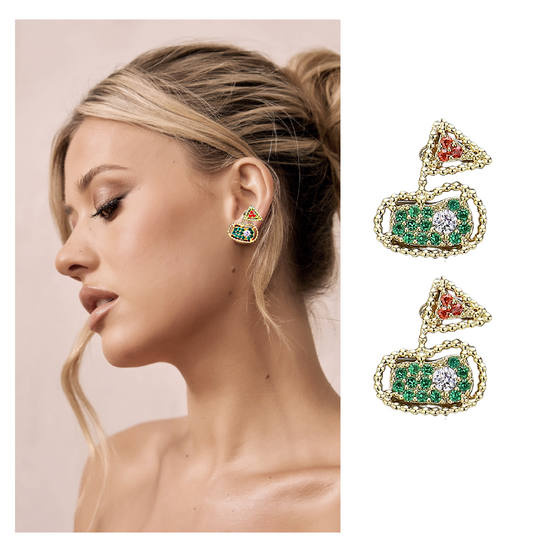 Rhinestone Golf Hole in One Stud Earrings