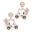 Enamel Golf Clubs Cart Earrings