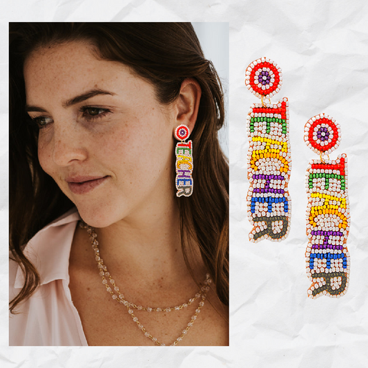 Teacher Word Seed Beaded Earrings