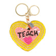 TEACH Pencil Theme Beaded Sequin Keychain