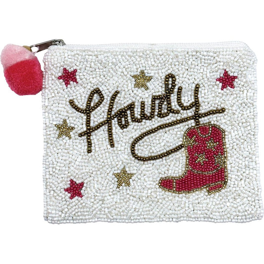 HOWDY Beaded Storage Coin Money Pouch