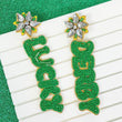 Kentucky Derby Lucky Race Seed Beaded Earrings