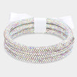 3PC Set Silver Sparkle Bangle Bracelets
