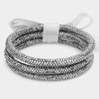 3PC Set Dark Silver Sparkle Bangle Bracelets