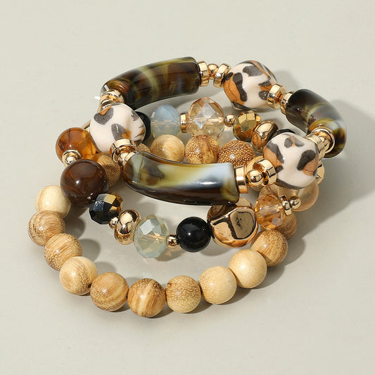 Bar & Bead 3PC Stack Bracelets Set