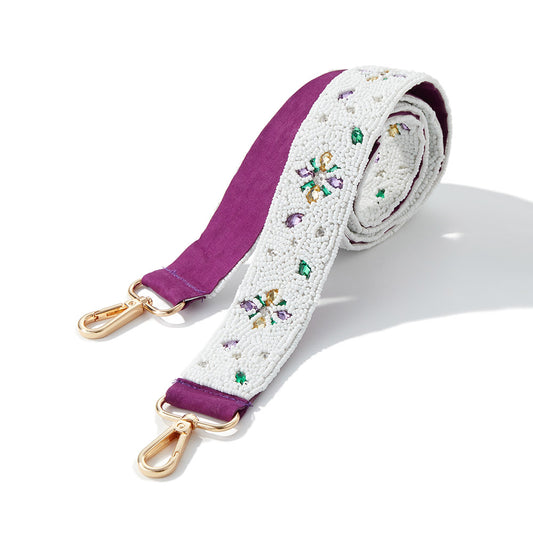 Mardi Gras Beaded Rhinestone Crossbody Strap