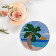 Seed Beaded Artisan Made Palm Tree Coaster